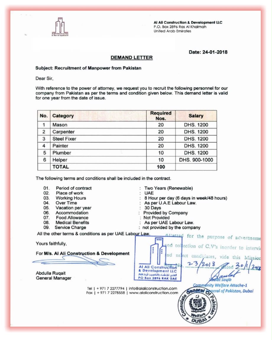 Consular Work Visa Registration